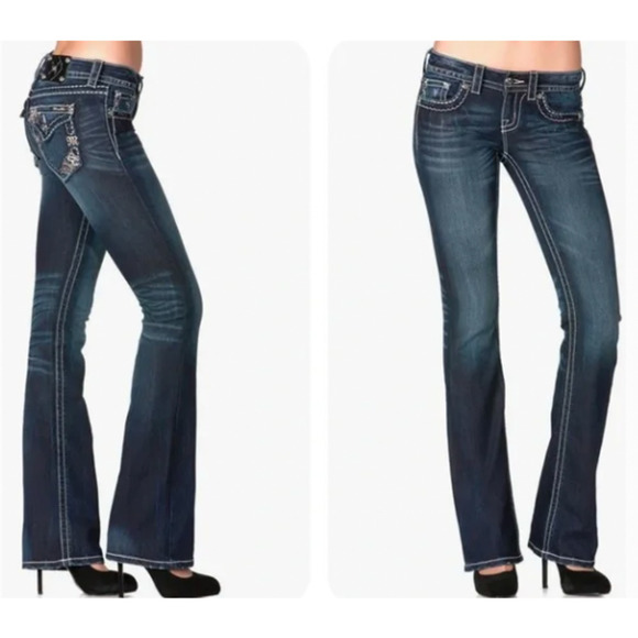 MISS Me Signature Bootcut Jeans Dark Wash Size 26 - Picture 1 of 11